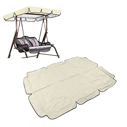 420d Patio Swing Baldachin Ersatz, Außendacher-Swing-Baldachin Ersatzspritzer silberbeschichteter Oxford Stuhl Swing Stuhl Baldachin für Garten Terrasse Kaffee (Beige) von WOHPNLE