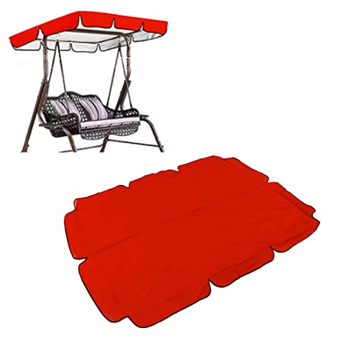 420d Patio Swing Baldachin Ersatz, Außendacher-Swing-Baldachin Ersatzspritzer silberbeschichteter Oxford Stuhl Swing Stuhl Baldachin für Garten Terrasse Kaffee (Rot) von WOHPNLE
