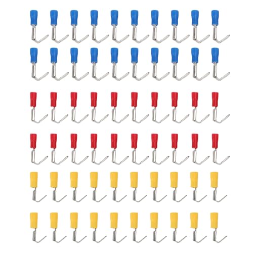 60pcs halb isoliertes Huckepackback -Spatenverbinder, 22 bis 10 AWG Schnelle Trennung von Piggyback -Spaten -Crimp -Terminals Sortiment Kit für LKWs Motorräder Haushaltsgeräte von WOHPNLE