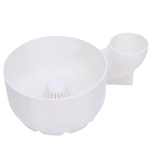 Automatic Fruit Washing Bowl, Vegetable Washing Colander with Inlet Quick Rinse and Drain Compact Kitchen Strainer with Spin Strainer and Drain Basket (White) von WOHPNLE