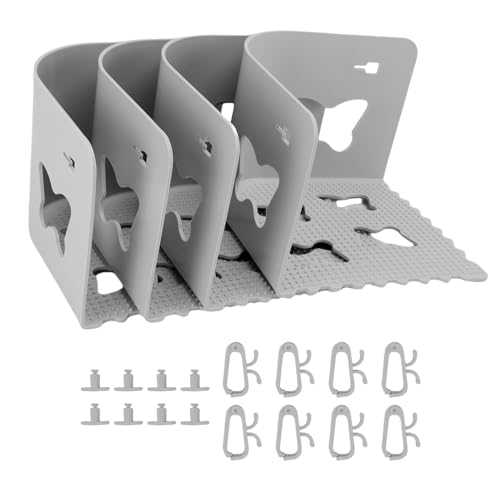 Bettlakenhalter Set, 4 Pack Eck -Signalblatthalter und Blechverbessere elastische Bettblatt Ecke Befestigungsgurte für sichere Matratze Passform (Grau) von WOHPNLE
