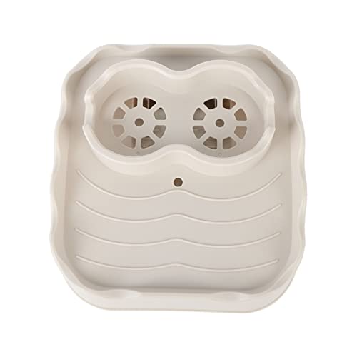 Blaues -Tablett mit einstellbarem Fit - -Tablett mit praktischen Haltern Abtropfen Sie Löcher Anti -Schlupf -Wähler - -Seitentisch für Schwimmbecken Spa Badewanne (Beige) von WOHPNLE