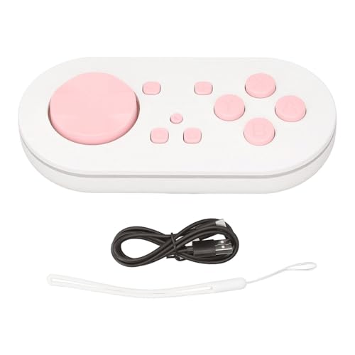 Bluetooth -Controller für Game, Compact Gamepad mit RGB -Beleuchtung und Gurt -Controller für die Taschengröße für Android Anki App (Pink) von WOHPNLE