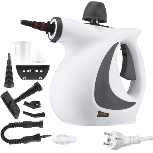 Dampfreiniger, 1050 W Handdampfreiniger, tragbarer Dampfreiniger für mehrere Oberflächen, Tiefenreinigung mit 9 Fuß Kabel, 350 ml Wassertank zum Reinigen, Auto, Badezimmer, Dusche Dampfreiniger, 1050 W Handdampfreiniger, tragbarer Dampfreiniger für mehrere Oberflächen, Tiefenreinigung mit 9 Fuß Kabel, 350 ml Wassertank zum Reinigen, Auto, Badezimmer, Dusche von WOHPNLE
