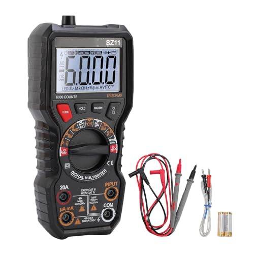 Digitaler Multimeter -Voltmeter -Tester, Auto -Ranging -Spannungstester mit Taschenlampe, automatische Abschluss des digitalen Multimeter -Tester 6000 Zählungen von WOHPNLE