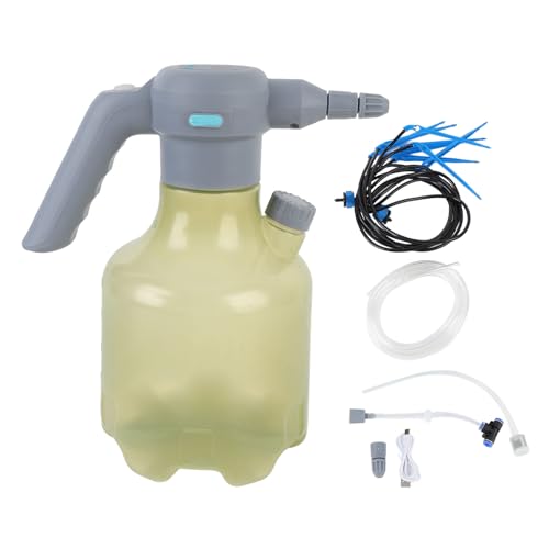 Elektrische Sprühflasche mit 3-Liter-Wassertank, Tropfbewässerungs-Nebelsprühgerät mit Doppelsprühfunktion, wiederaufladbarer USB-Akku, automatisches Bewässerungssystem mit (Yellow) von WOHPNLE