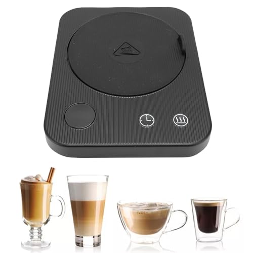 Elektrischer Tassenwärmer 40-85 ℃, Auto-Absperrung 8H Timer Großer Heizung Podium Becher Wärmer ABS PP Schreibtisch Kaffeewärmer für Schlafsaalhaus zu Hause (EU Plug 220V) von WOHPNLE