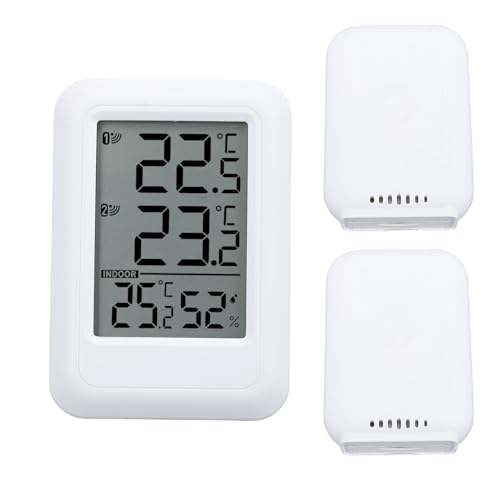 Feuchtigkeitsmesser Hygrometer, Innen -Outdoor -Thermometer Hygrometer Wireless Digital Temperatursensor Monitor für Babyzimmer, Zuhause, Büro Feuchtigkeitsmesser Hygrometer, Innen -Outdoor -Thermometer Hygrometer Wireless Digital Temperatursensor Monitor für Babyzimmer, Zuhause, Büro von WOHPNLE