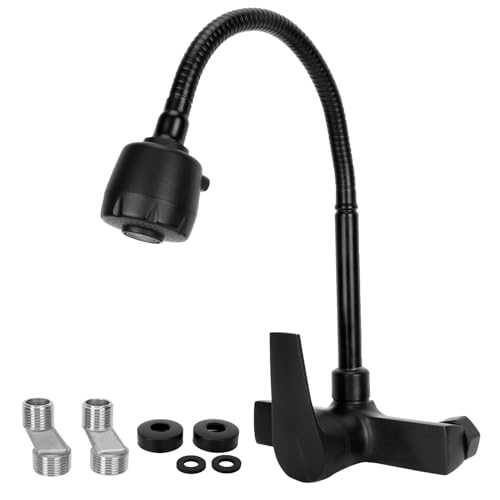 G1/2 -Wandhahn, schwarzer 360 -Grad -Rotation Badewanne Wasserhahnmischmischhahn mit heißem und kaltem Eingriff ein verstellbares Badezimmer Wasserhahn G1/2 -Wandhahn, schwarzer 360 -Grad -Rotation Badewanne Wasserhahnmischmischhahn mit heißem und kaltem Eingriff ein verstellbares Badezimmer Wasserhahn von WOHPNLE