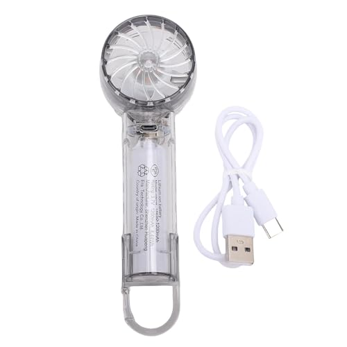 Handventilator, kompakter transparenter tragbarer Mini-Ventilator mit 3-Gang-Kühlung, wiederaufladbarer USB-Akku, Handventilator für den Außenbereich für unterwegs und im Büro (Transparent Color) Handventilator, kompakter transparenter tragbarer Mini-Ventilator mit 3-Gang-Kühlung, wiederaufladbarer USB-Akku, Handventilator für den Außenbereich für unterwegs und im Büro (Transparent Color) von WOHPNLE