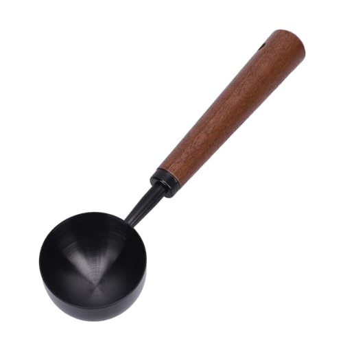 Kaffee-Messlöffel, 304 Edelstahl-Kaffee-Schaufel mit langem Holzgriff kleiner Präzisions löffel für Kaffee-Tee-Back küche (Kleiner Größe Silber) (Großer Silber) (Großgröße schwarz) von WOHPNLE