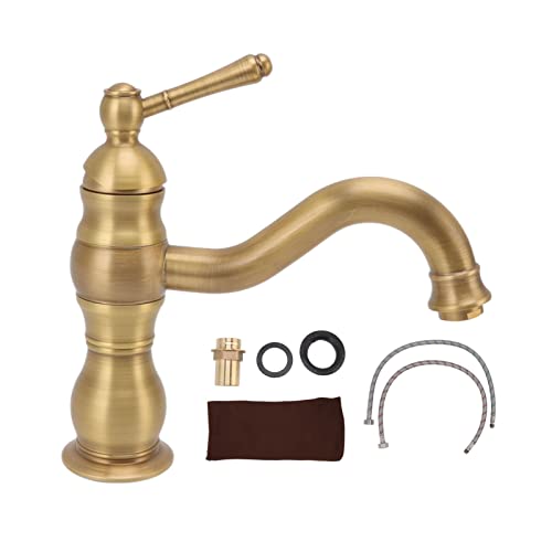 Küchenspüle Wasserhahn, industrieller Eingriff kalt und heißes Wasser gemischt Kupfer Retro -Spüle Wasserhahn mit Wasserstraße und Keramikpatrone Küchenspüle Wasserhahn, industrieller Eingriff kalt und heißes Wasser gemischt Kupfer Retro -Spüle Wasserhahn mit Wasserstraße und Keramikpatrone von WOHPNLE