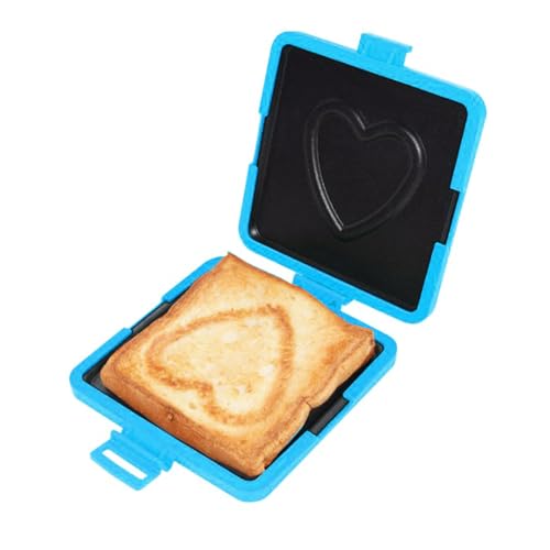 Microwave Toaster, Versatile Microwave Sandwich Maker with Heart Pattern Non Electric Panini Grill Tray for Quick Breakfast & Snacks, 3 Colors (Blue) von WOHPNLE