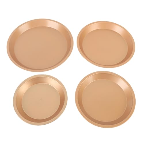 Pizza Pfanne Set 4PCs, Carbonstahl Pizza -Tablett 6 7 8 9 Zoll Runde Pizza Pfanne für Ofen Backgrill Kochen Easy Clean Backware Set von WOHPNLE