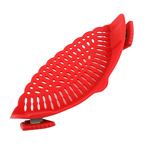Silicone Pot Strainer, Snap N Strainers for Kitchen 8.7x3.1in, Easy Clean Clip On Strainer for Draining Pasta, Vegetables & Meat (Kitchen Gadget) von WOHPNLE