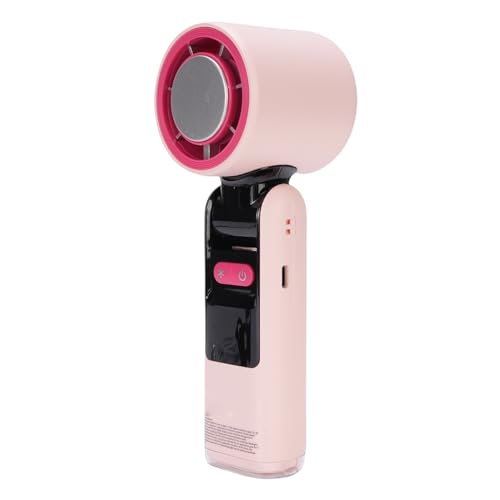 Tragbarer Handheld -Lüfter mit Eiskühler, faltbarer persönlicher Lüfter 100 Geschwindigkeit wiederaufladbarer tragbarer Kühler mit LED -Display für Reisen nach Hause im Freien (grau) (Weiß) (Rosa) von WOHPNLE