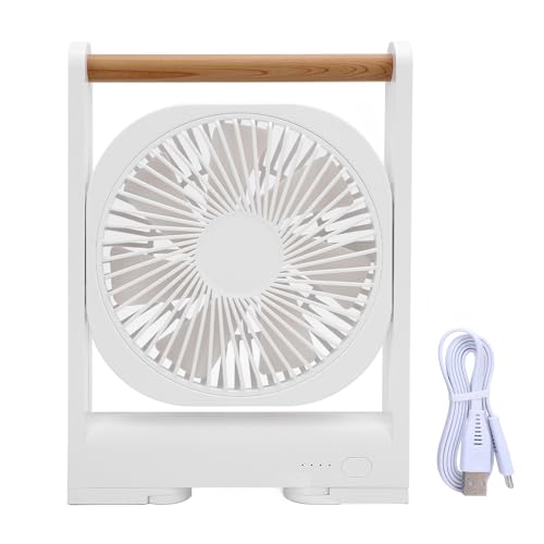 Tragbarer Mini-Tischventilator, wiederaufladbarer, ultraleiser kleiner Ventilator mit magnetischem Griff, persönlicher Reiseventilator mit 4 einstellbaren Geschwindigkeiten für (Schwarz) (Weiß) von WOHPNLE
