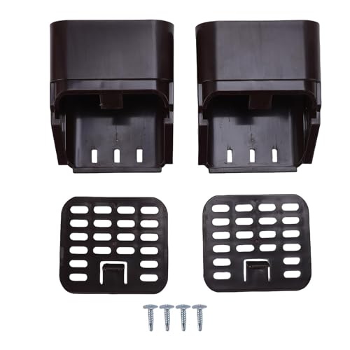 WOHPNLE 2 Sätze Rinnenabwärtsleiter, 3x4 Zoll Eine Typ Gutter -Downspout -Wache Plastikauslassfilter und Blattschutz mit Schrauben für Wohn- oder Gewerbegebrauch (Black) (Brown) von WOHPNLE