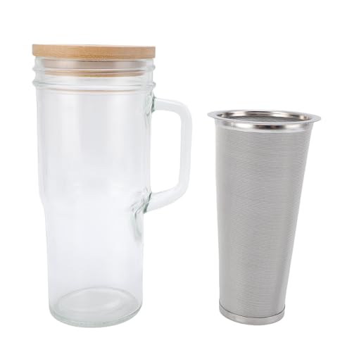 WOHPNLE 24 Unzen Leckschutz kalten Kaffeemaschine Krug, Glas -Eiste -Kaffeemaschine mit Edelstahlfilter breitem Mund Design Abnehmbarer Deckel für Brauer WOHPNLE 24 Unzen Leckschutz kalten Kaffeemaschine Krug, Glas -Eiste -Kaffeemaschine mit Edelstahlfilter breitem Mund Design Abnehmbarer Deckel für Brauer von WOHPNLE