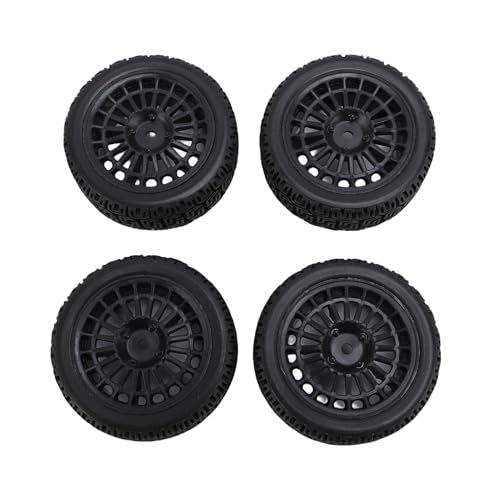 WOHPNLE 4PCS RC Rallye Autoreifen, Kunststoff Felgen Ersatz für TT01 Xv02 Robustes 70mm RC Auto Labyrinth Radfelge Schwarz (Schwarz) von WOHPNLE