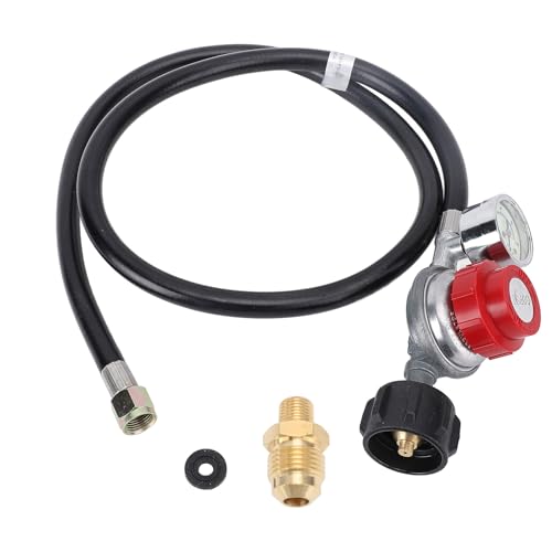 WOHPNLE 4ft Hochdruckregler, 0 bis 30 psi einstellbare C3H8 -Regler Gasgrill Reglerschlauchanpassung für Grill, Brenner, Fritteuse, Kocher von WOHPNLE