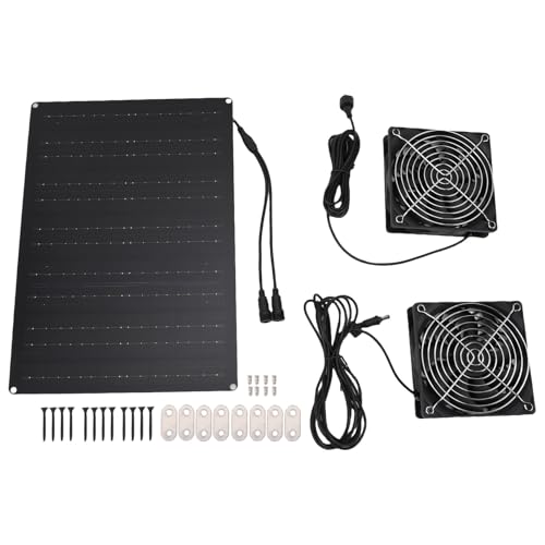 WOHPNLE 75W 3000 bis 4000 U/min IPX7 Solar angetriebener Dual -Lüfter -Kit, monokristalline Siliziumtafel im Freien Solar -Solar -Solar -Lüftungslüftung Lüftung Ventilation Ventilation von WOHPNLE