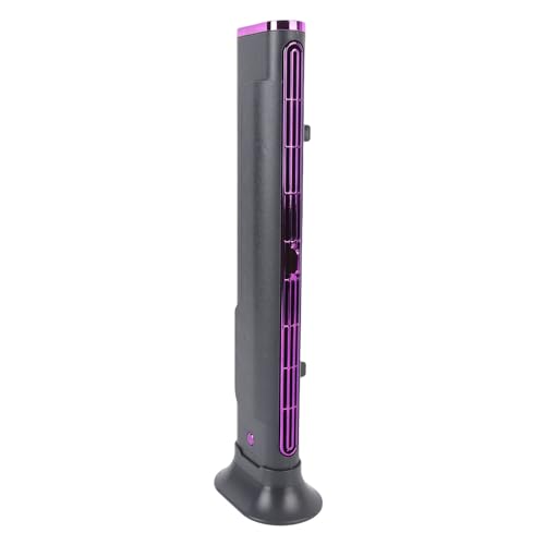 WOHPNLE Bladeless Tower Fan for Bedroom, USB Rechargeable Standing Fan Space Saving Air Conditioner with Powerful Wind for Home or Office Use (Off White) (Gray Purple) von WOHPNLE