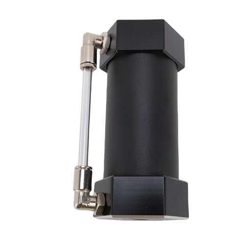 WOHPNLE Computerwasserreservoir, 152 mm Aluminiumlegierung Computerwasserkühlungsreservoir mit externem Beobachtungsfenster 100 ml Kapazität 360 Grad Drehung von WOHPNLE