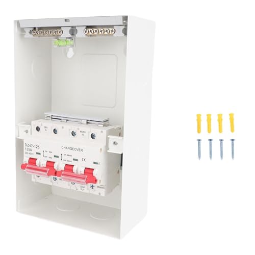 WOHPNLE Dual Power Manual Transfer Switch, 125A -Netze zum Generator Umschaltschalter Schaltübertragungsschalter mit Verteilungsbox für kommerzielle Leistungssicherung von WOHPNLE