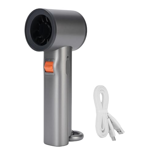 WOHPNLE Handheld -Lüfter mit 13000 U/min, 100 schrittlose Geschwindigkeitsanpassung Digitalanzeige Taschenlüfter Leichtes Digital Display Mini Turbo -Lüfter für Outdoor & Sports Use (Brown) (Grey) von WOHPNLE