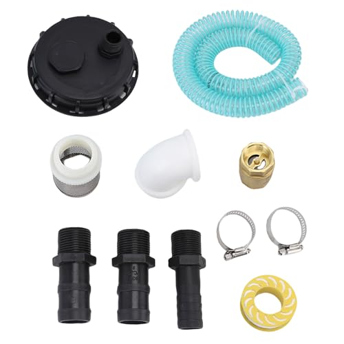 WOHPNLE IBC Deckelfilter, Polypropylen IBC Deckel mit 25 -mm -Schlauch -Konform mit DN150 PP IBC -Tankbehälter -Deckeldeckelbedeckung mit Sauganschluss für Wasserpumpe von WOHPNLE