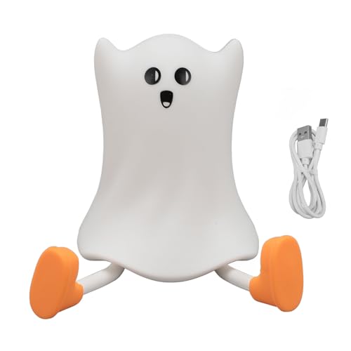 WOHPNLE Nachtlicht niedliches Silikon wiederauf ladbare 3000K warmes Licht dimmbar LED-Tap Ghost Nacht lampe für Schlafzimmer von WOHPNLE