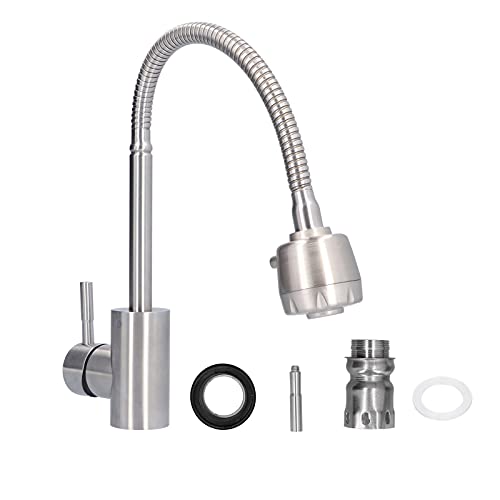 WOHPNLE Premium -Waschbecken Wasserhahn, Edelstahl -Waschtischmischer mit Zwei Modenausbrüchen einfach sauberes Wasserfluss ideal für Waschbecken Waschräume und Toiletten von WOHPNLE