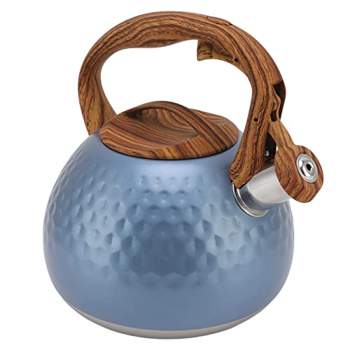 WOHPNLE Teekessel Herd, 3 Liter Pfeifkessel zum Kochen von Wasser, Kaffee oder Milch, Edelstahl-Teekessel mit Griff für Induktionsherd, Elektrokeramikherd (Blitzblau) von WOHPNLE