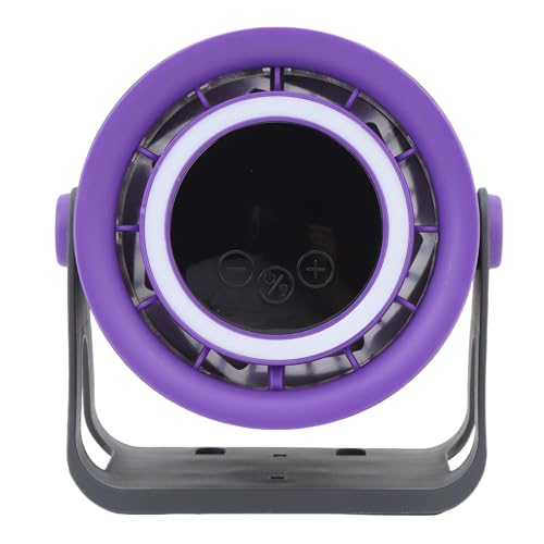 WOHPNLE Tragbarer Desk -Lüfter, ein ruhiger USB -wiederaufladbarer Desktop -Turbo -Lüfter mit integriertem LED -Licht und einem digitalen Display für Büro, Schlafzimmer und Camping im (Grau) von WOHPNLE
