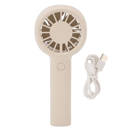 WOHPNLE Tragbarer Handheld -Lüfter, 5 -Geschwindigkeit -einstellbare batteriebetriebene Mini Personal Lüfter 5.5H Max Lasting Handlüfter für Büro innen im Freien (Beige) von WOHPNLE