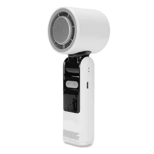 WOHPNLE Tragbarer Handheld -Lüfter mit Eiskühler, faltbarer persönlicher Lüfter 100 Geschwindigkeit wiederaufladbarer tragbarer Kühler mit LED -Display für Reisen nach Hause im Freien (grau) (Weiß) von WOHPNLE