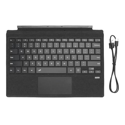 WOHPNLE Wireless Tastatur, 7 Farben Backlight Tastatur Typ Abdeckung Bluetooth -Verbindung mit Touchpad wiederaufladbares Ultra -dünnes Design (Black) von WOHPNLE