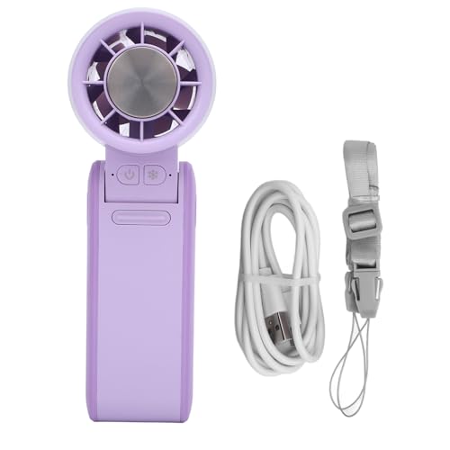 WOHPNLE tragbarer Handheld -Lüfter, 4000 -mAh Mini Personal Lüfter wiederaufladbar 4 Gears Wind Halbleiterkühlungsturbo -Lüfter für den Reisen im Innenbereich Outdoor (White) (Purple) von WOHPNLE