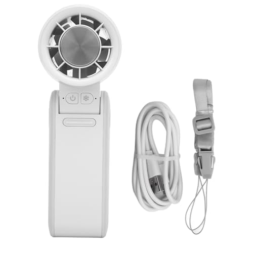 WOHPNLE tragbarer Handheld -Lüfter, 4000 -mAh Mini Personal Lüfter wiederaufladbar 4 Gears Wind Halbleiterkühlungsturbo -Lüfter für den Reisen im Innenbereich Outdoor (White) von WOHPNLE