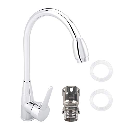 Wohpnle Sturdy Mix Tap Wasserhahn, Zinklegierung Eingriff 360 ° Rotation Küchenspüle Wasserhahn mit Anti -Abrieb -Finish ohne Pfeife für das Restaurant (With water pipe installed) von WOHPNLE