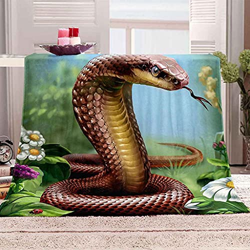 WOISUM Fleece Decke 150x200 cm Decke mit Tierische Schlange 3D Digitaldruck Kuscheldecke Flanelldecke Weich Wohndecke Büro Rest Decke Sofadecke Decke für Kinder Erwachsene Tagesdecke von WOISUM