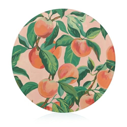 Schneidebretter Für Die Küche Schneidebrettmatte Für Fleisch Und Gemüse Pfirsich Frucht Grünes Laub Patterns von WOJFASSS