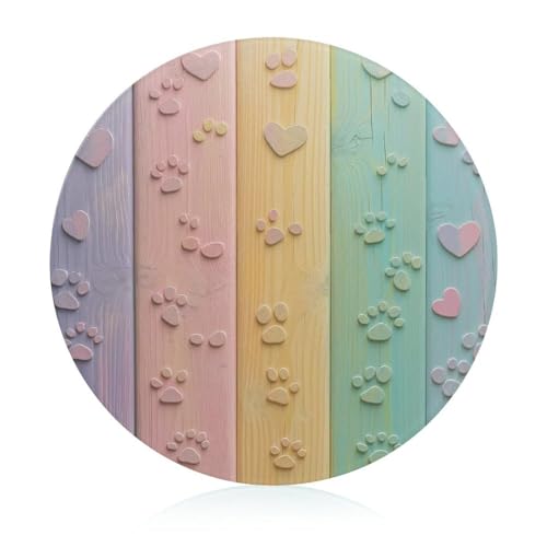 Schneidebretter Für Die Küche Schneidebrettmatte Für Fleisch Und Gemüse Regenbogenfarben Holz Hunde Pfoten Herzen Muster von WOJFASSS