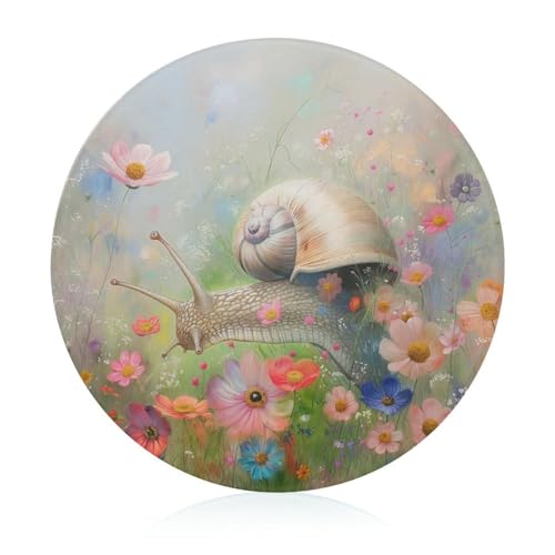 Schneidebretter Für Die Küche Schneidebrettmatte Für Fleisch Und Gemüse Schnecke Blumenblüte Blumen von WOJFASSS