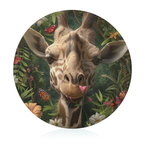 Schneidebretter Für Die Küche Schneidebrettmatte Für Fleisch Und Gemüse Tier Giraffe Blumen von WOJFASSS