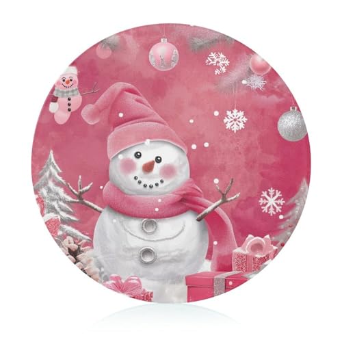 Schneidebretter Für Die Küche Schneidebrettmatte Für Fleisch Und Gemüse Weihnachten Süßer Schneemann Rosa von WOJFASSS