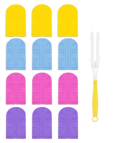WOKEEPOW 12 Stück für Swiffer Staubmagnet Nachfüllpack Set, mit 1 Handgriff, Wiederverwendbar Duster für Swiffer Teleskopstange, Effiziente Reinigung, Staubwedel Waschbar für Tierhaare, Staub, Schmutz von WOKEEPOW