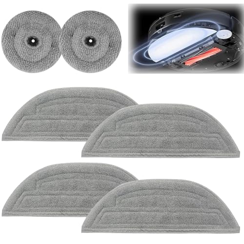 6 Stück Mikrofaser Wischtücher Ersatzteil für Roborock S8 MaxV Ultra, Ersatz Mop Kompatibel mit VibraRise 3.0, Wischtücher Wiederverwendbar Zubehör Nachfüllpackung Mopp für alle Böden und Oberflächen von WOKICOR