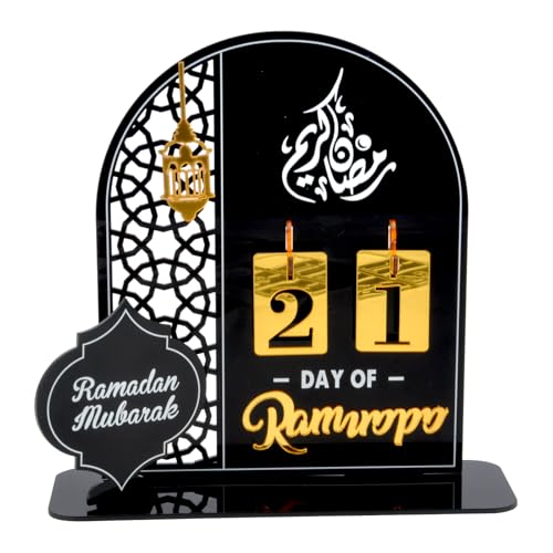 Ramadan Kalender aus Acrylic, 30 Tage Eid Mubarak Kalender, DIY Gebet Ramadan Mubarak Deko, Countdown-kalender Ornament Gebet Ramadan Mubarak Deko Wohnzimmer Ramadan Geschenke für Kinde von WOKICOR